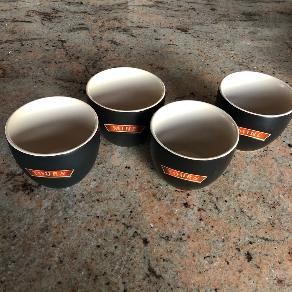 🎉HP🎊 Baileys Irish Cream Set of 4 “Yours” “Mine” Cups - Picture 2 of 8